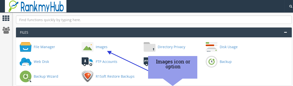 How to use Images Option in CPanel