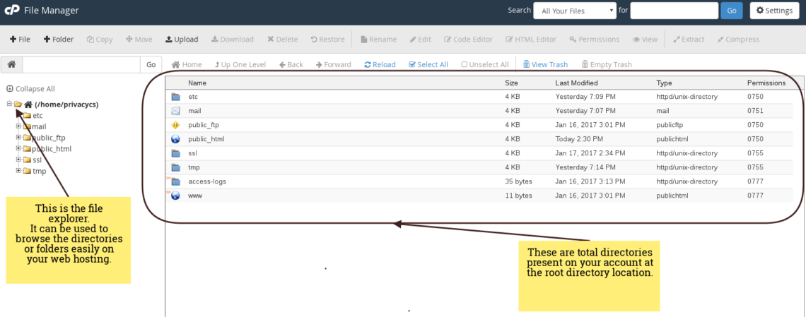 Overview of Cpanel File Manager